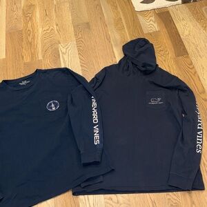 Vineyard Vines Men's Navy Long Sleeve Tees